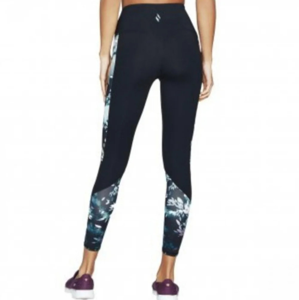 Skechers Gowalk Black and Floral High Waist 7/8 Leggings Size Women's Small